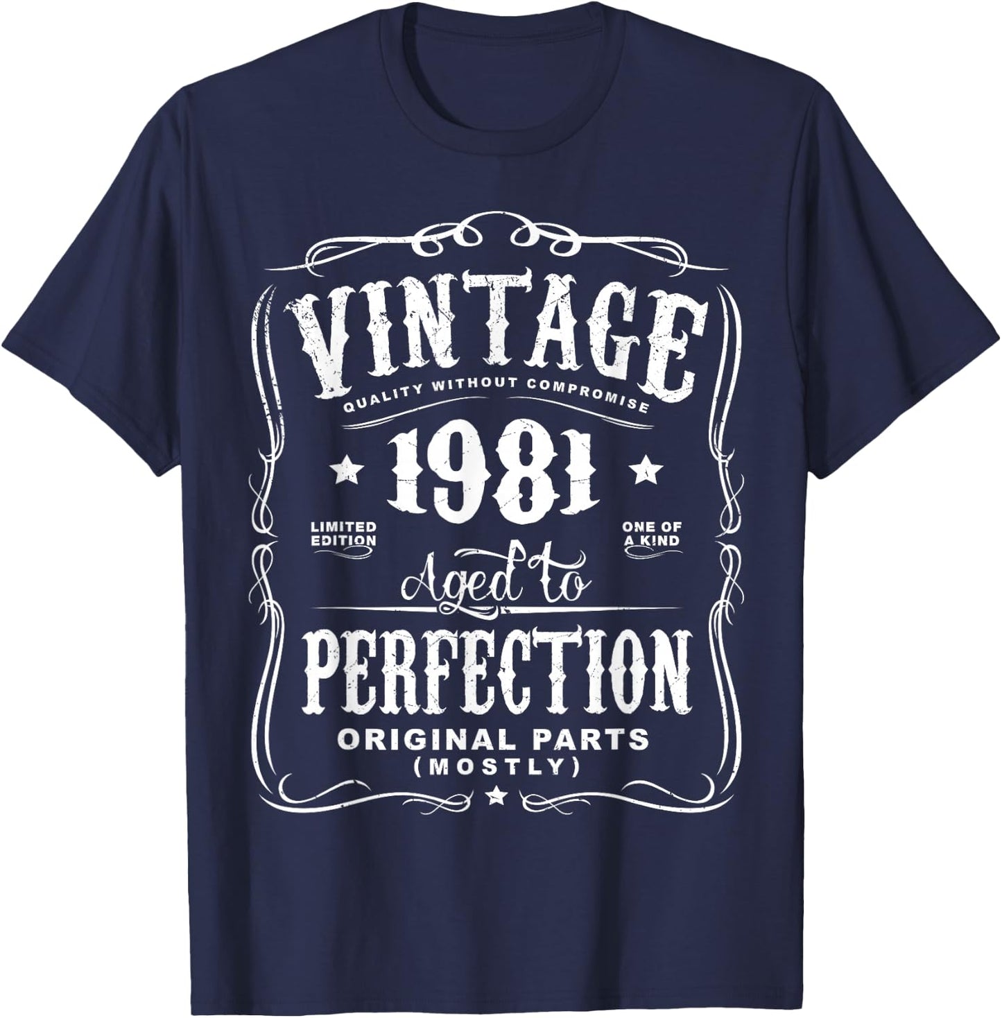 Vintage Made in 1981 37th Birthday Gift T-Shirt - T-Shirt | Navy