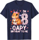 8 Years Capy Birthday To Me Girls 8th Birthday Capybara T-Shirt - T-Shirt | Navy