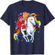 Cat Santa Unicorn T shirt Christmas Girls Women Meowy Xmas T-Shirt - T-Shirt | Navy