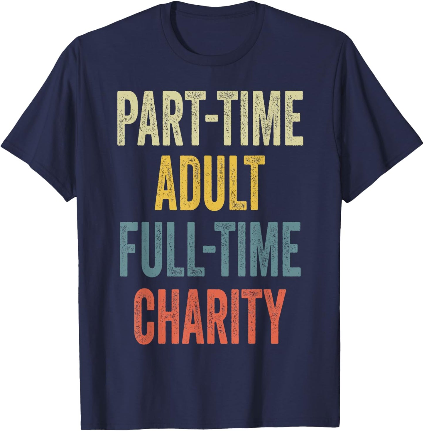 CHARITY Personalized Retro Girls Part-Time CHARITY Name T-Shirt - T-Shirt | Navy