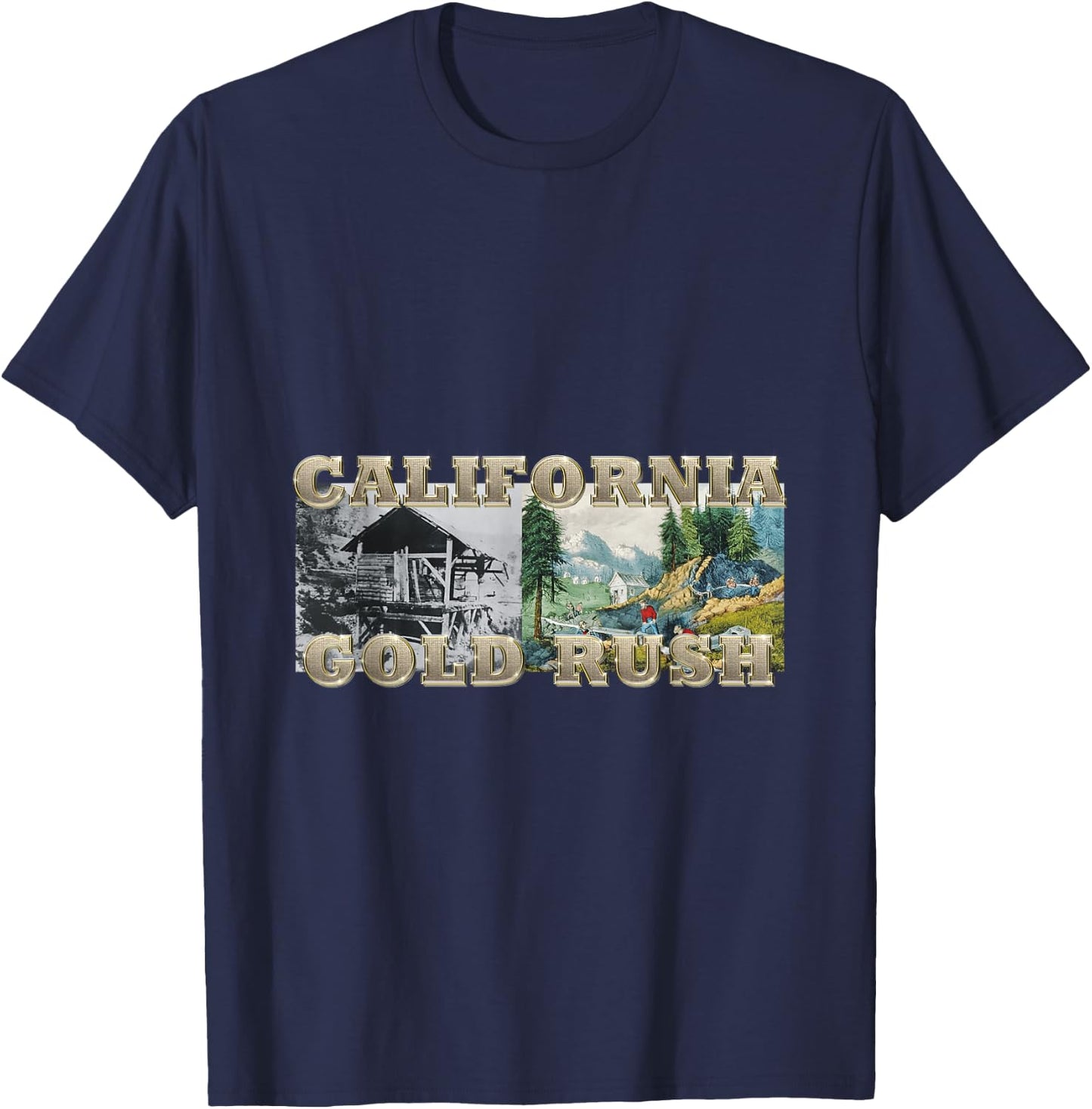 Teepossible California Gold Rush T-Shirt - T-Shirt | Navy