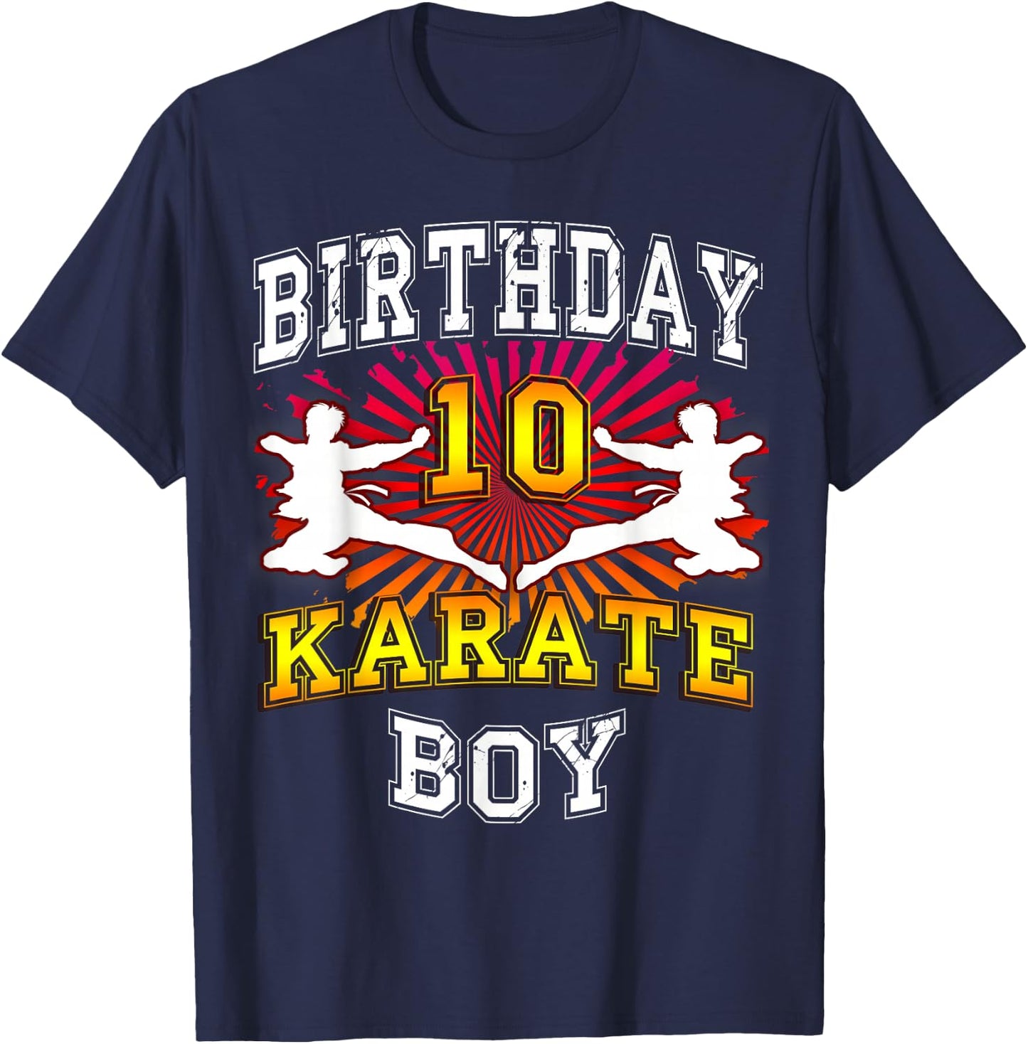 10th Birthday Boy - Karate 10 Year Old Children's Gift T-Shirt - T-Shirt | Navy