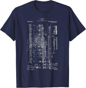 Flute Patent T-Shirt - T-Shirt | Navy