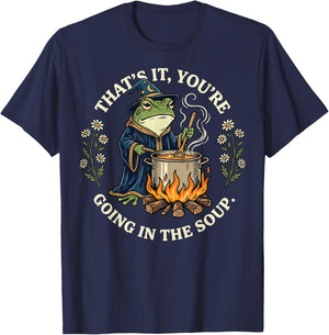That's It You're Going in The Soup Frog T-Shirt - T-Shirt | Navy