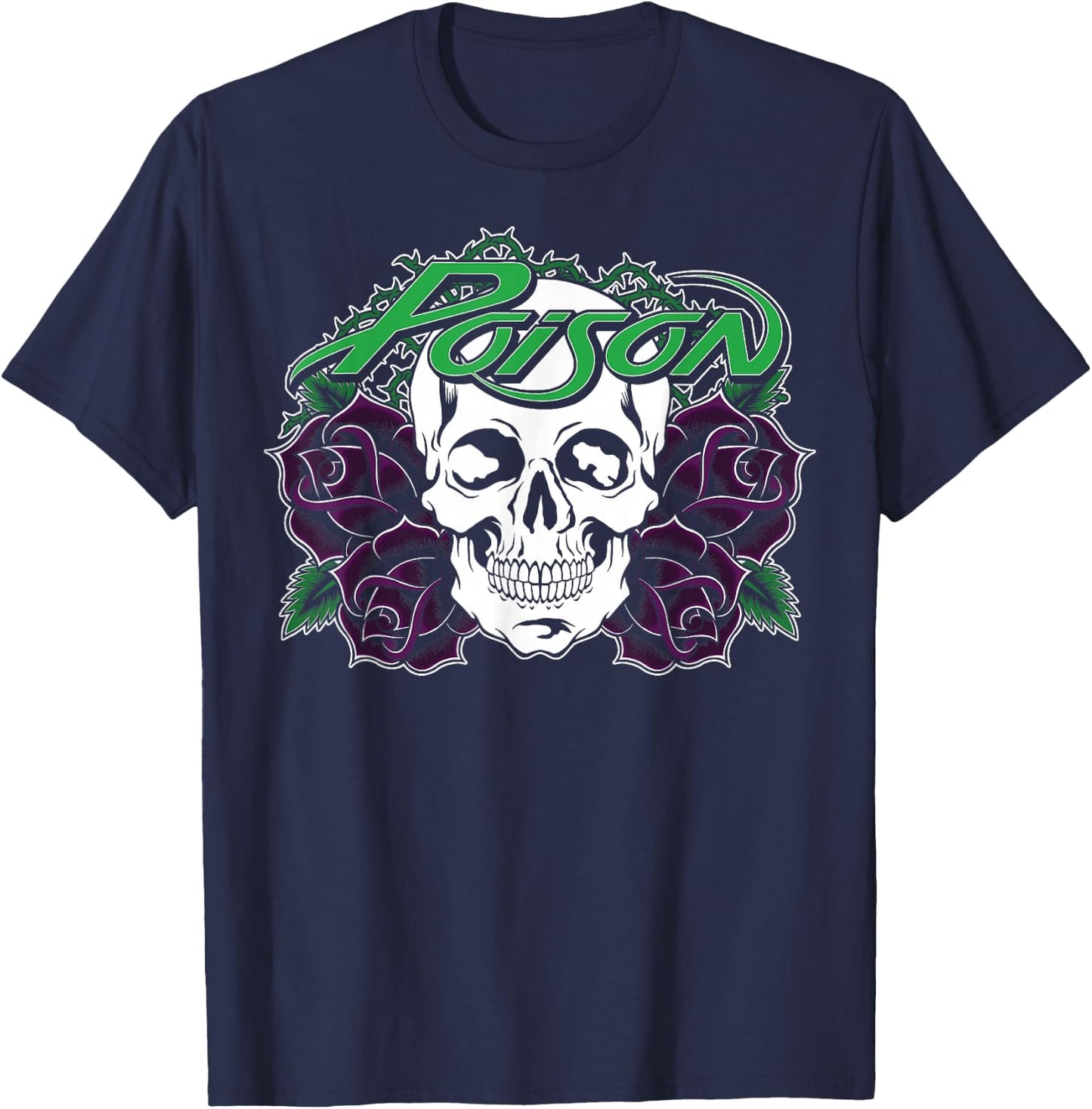 Poison - Purple Rose T-Shirt - T-Shirt | Navy