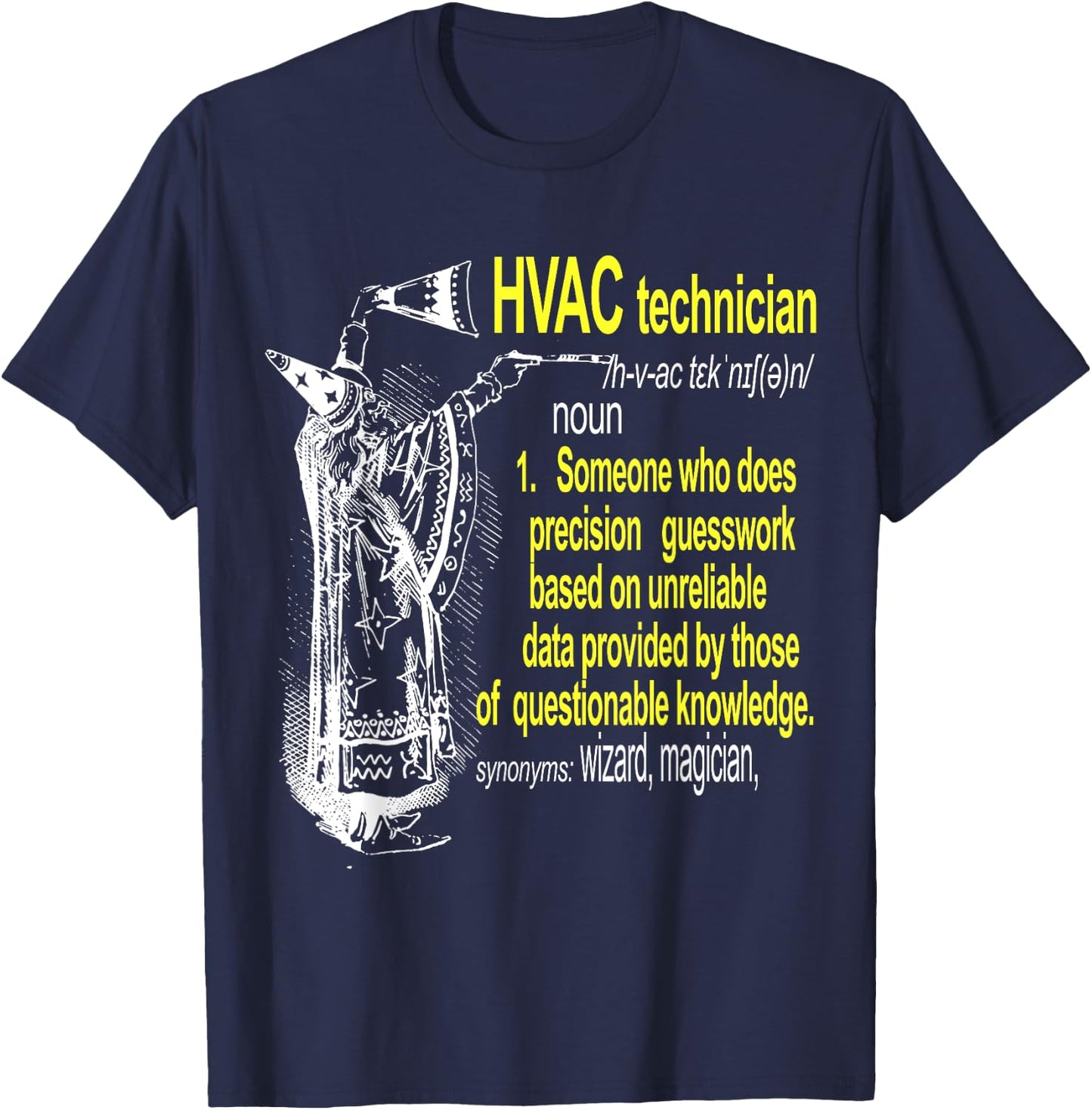 HVAC Technician Funny Definition Air Conditioning T-Shirt - T-Shirt | Navy