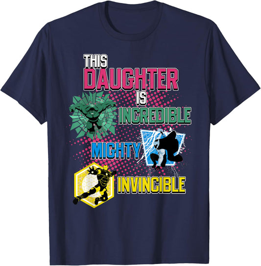 Marvel Avengers This Daughter Incredible Mighty Invincible T-Shirt - T-Shirt | Navy
