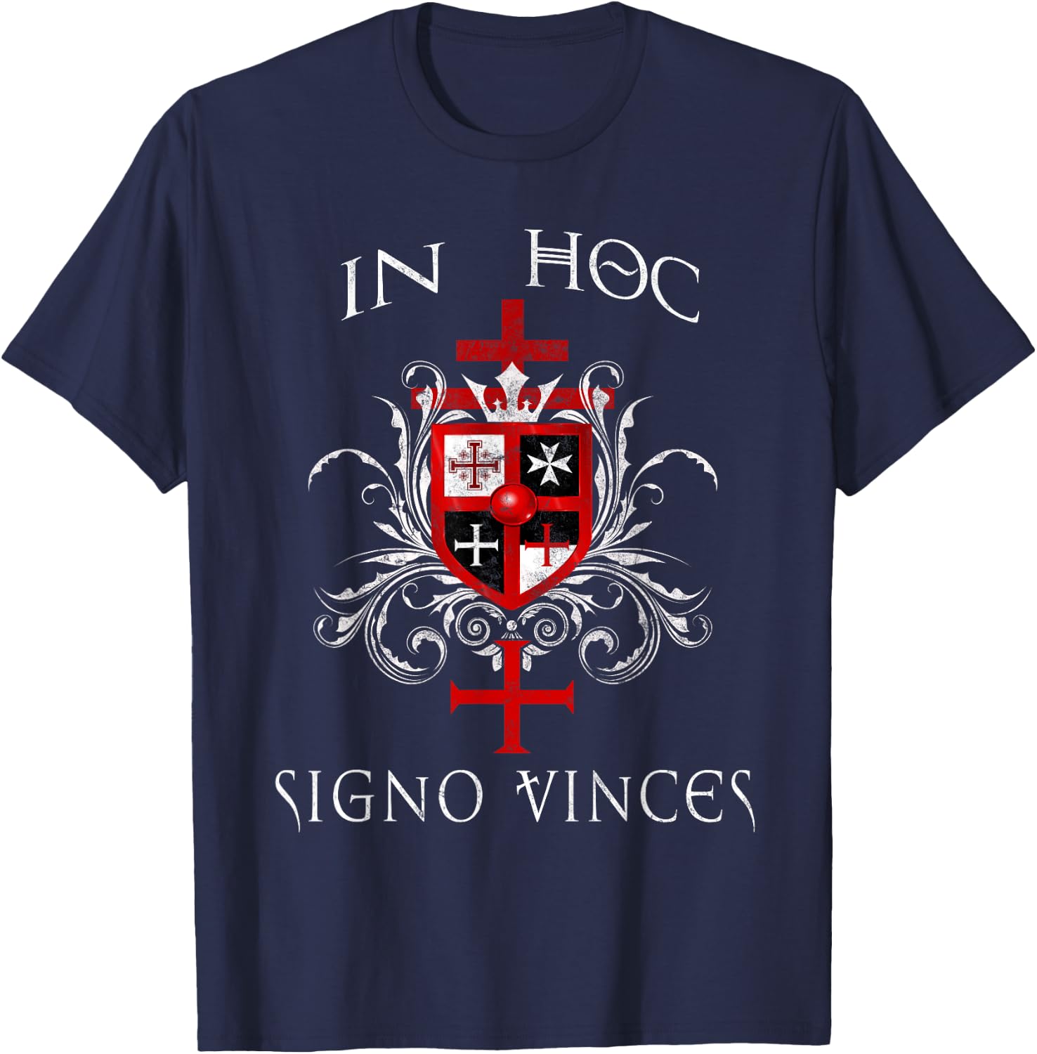 Knights Templar In Hoc Signo Vinces T-Shirt - T-Shirt | Navy
