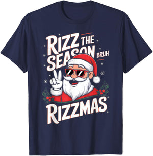 Rizz The Season Bruh Rizzmas T-Shirt - T-Shirt | Navy