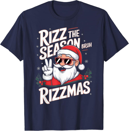 Rizz The Season Bruh Rizzmas T-Shirt - T-Shirt | Navy
