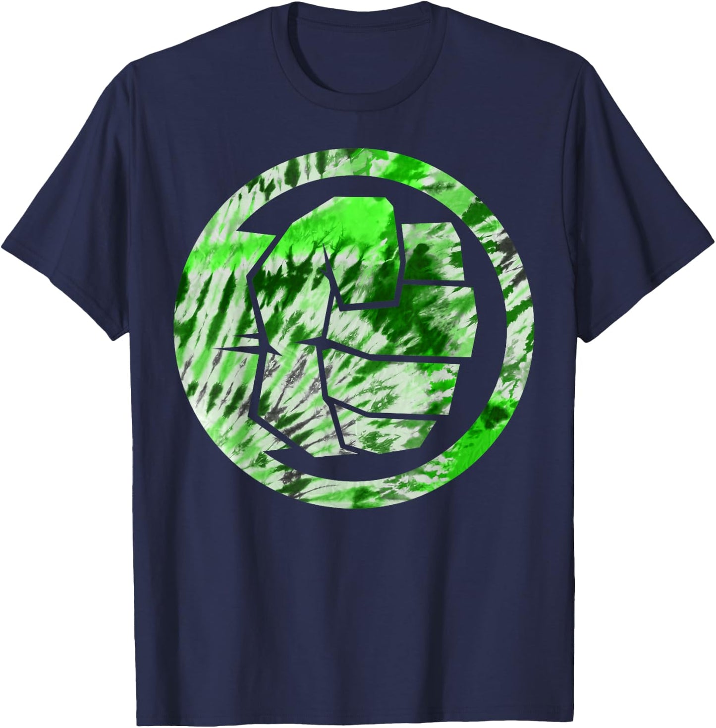 Marvel The Hulk Tie Dye Fist Symbol Graphic T-Shirt - T-Shirt | Navy