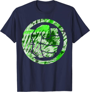 Marvel The Hulk Tie Dye Fist Symbol Graphic T-Shirt - T-Shirt | Navy