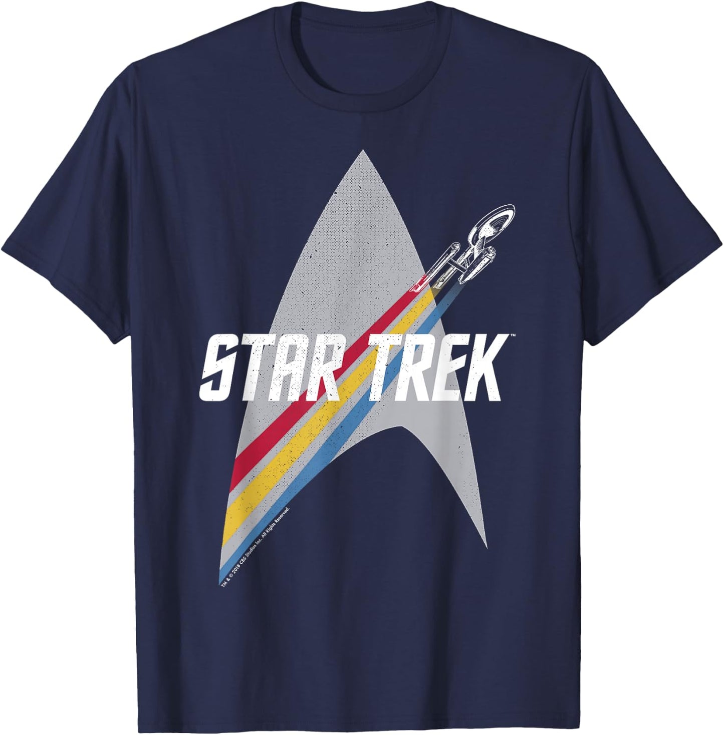 Star Trek Retro Rainbow Flight Badge T-Shirt - T-Shirt | Navy
