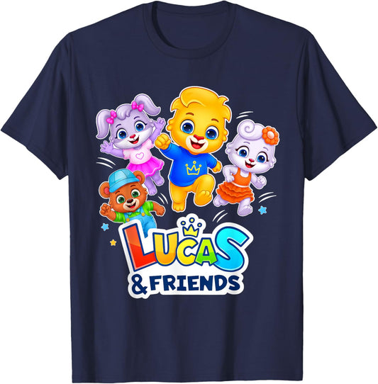 Kids Favorite Cartoon Characters Lucas & Friends Official T-Shirt - T-Shirt | Navy