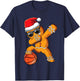 Christmas Dabbing Gingerbread Man Dab Cool Basketball Gift T-Shirt - T-Shirt | Navy