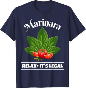 Marinara Relax It's Legal Basil and Tomatoes Fun Italy Humor T-Shirt - T-Shirt | Navy