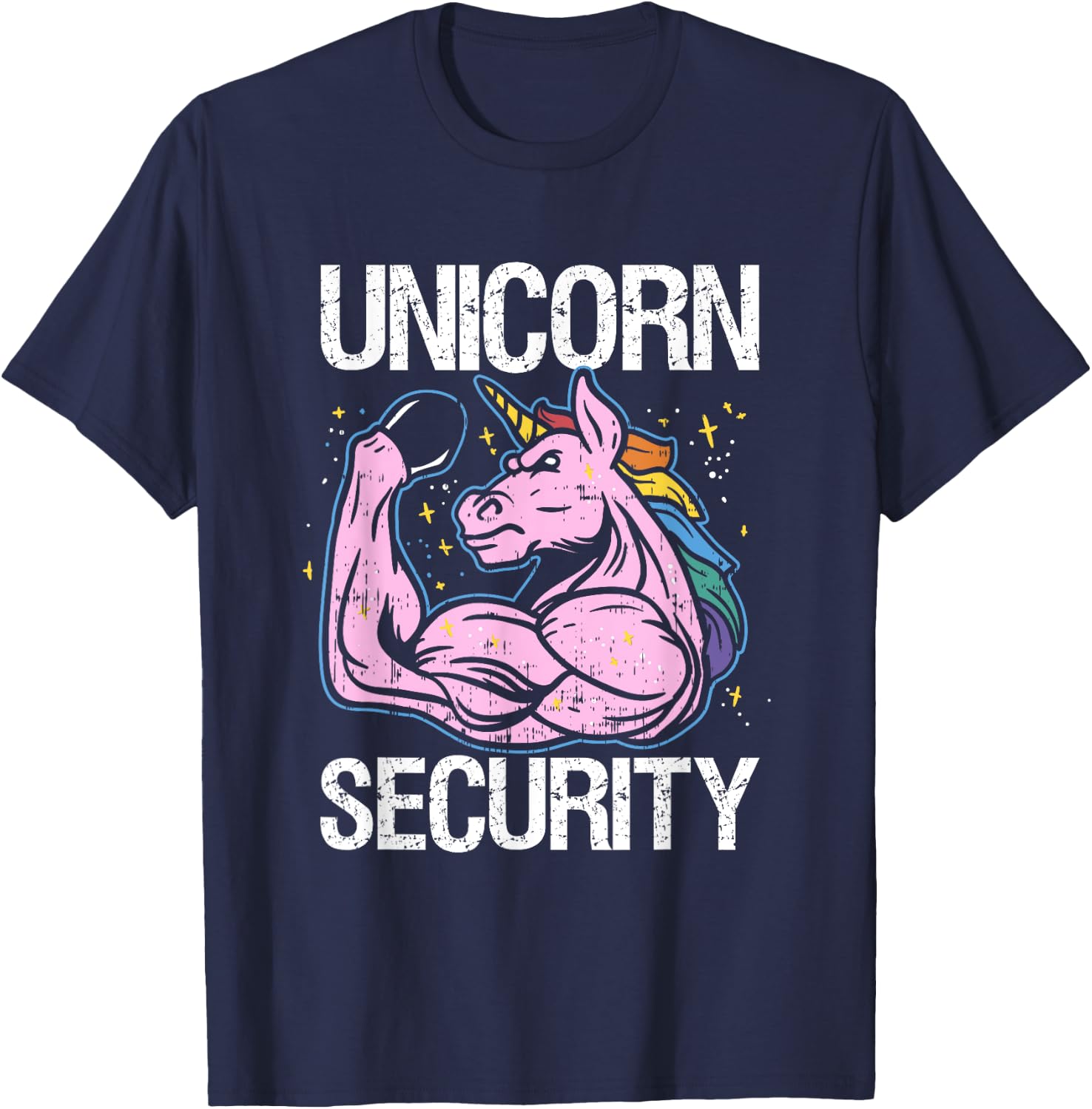 Unicorn Security Funny Costume Police Halloween Dad Men T-Shirt - T-Shirt | Navy