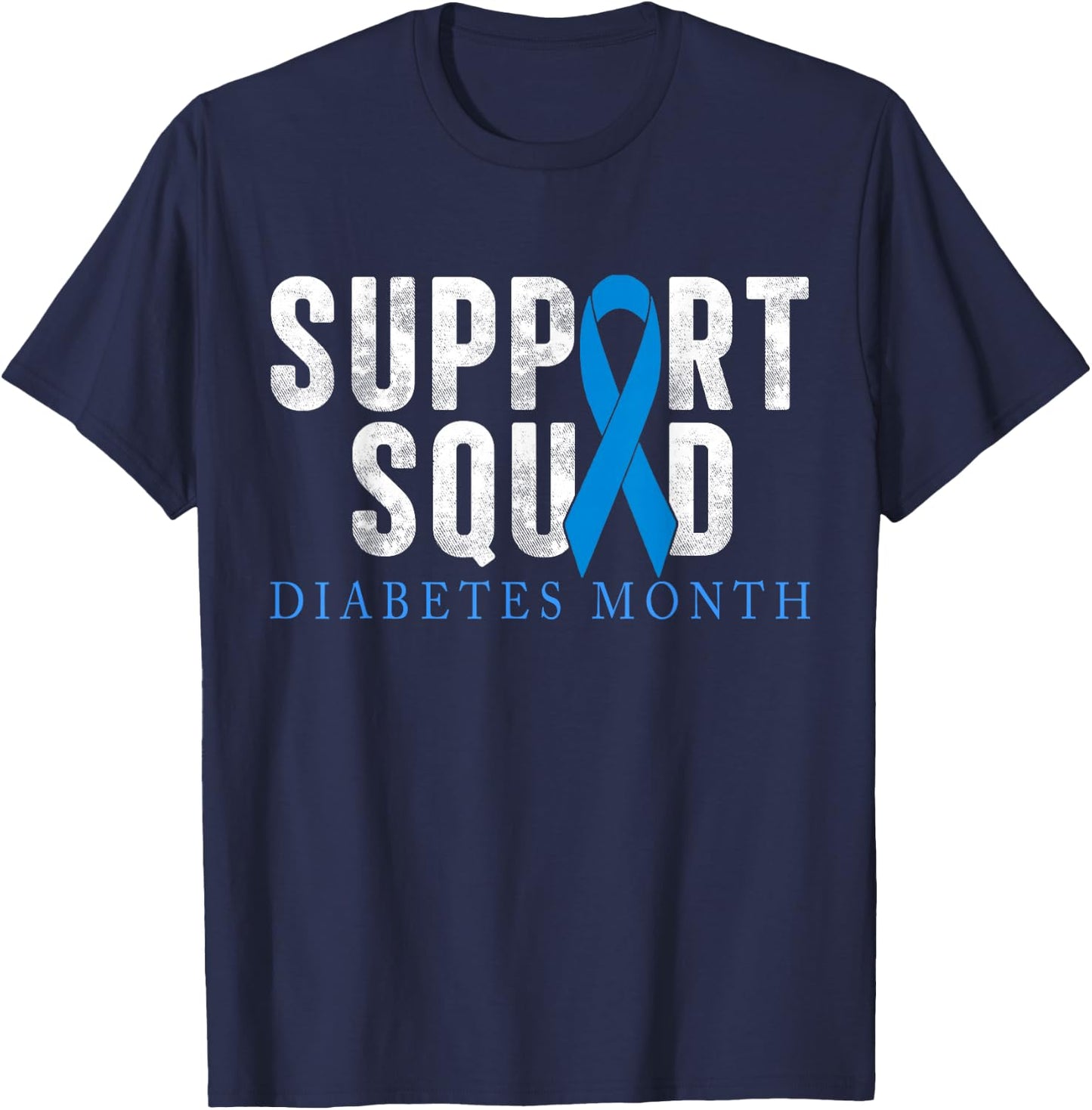 Support Squad Diabetes Awareness T1D Type 1 Men Women Kid T-Shirt - T-Shirt | Navy