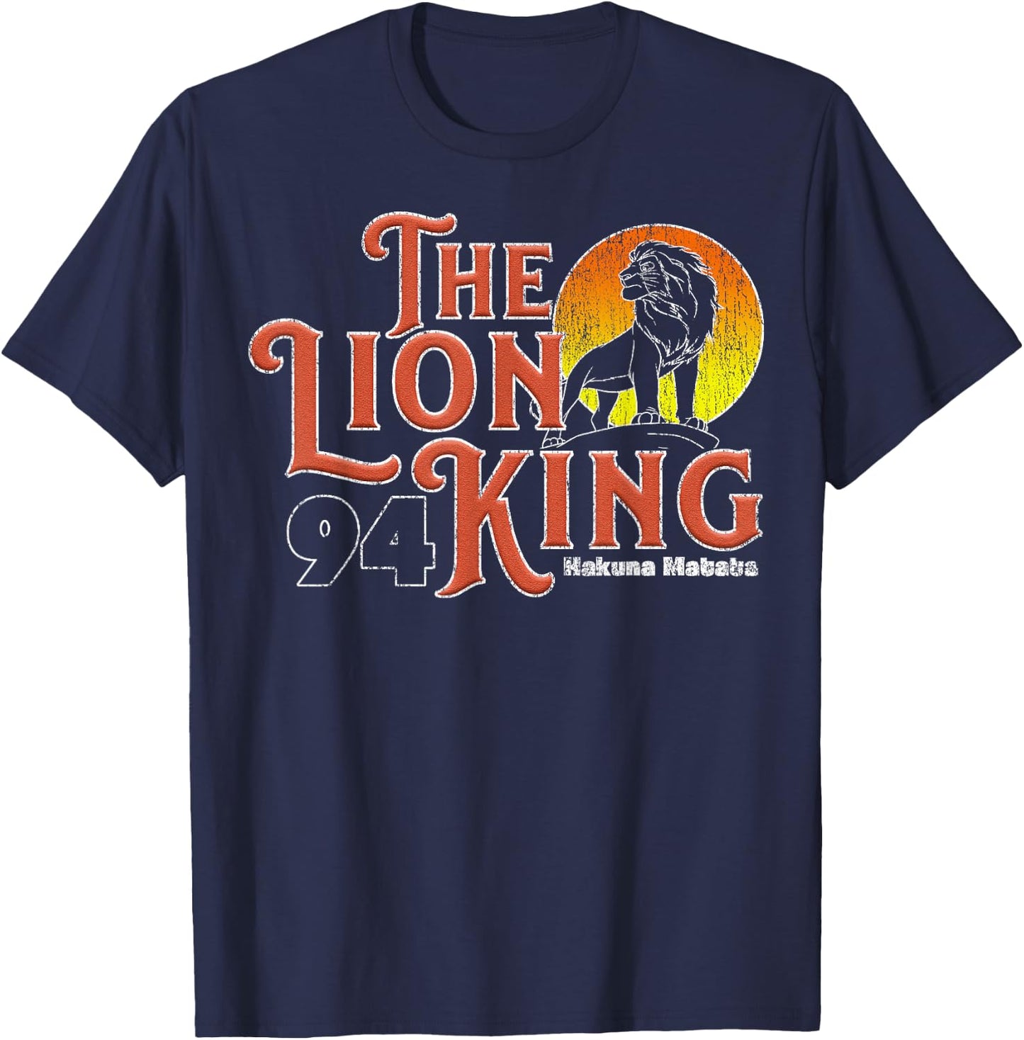 Disney Lion King Distressed 1994 Logo Graphic T-Shirt - T-Shirt | Navy