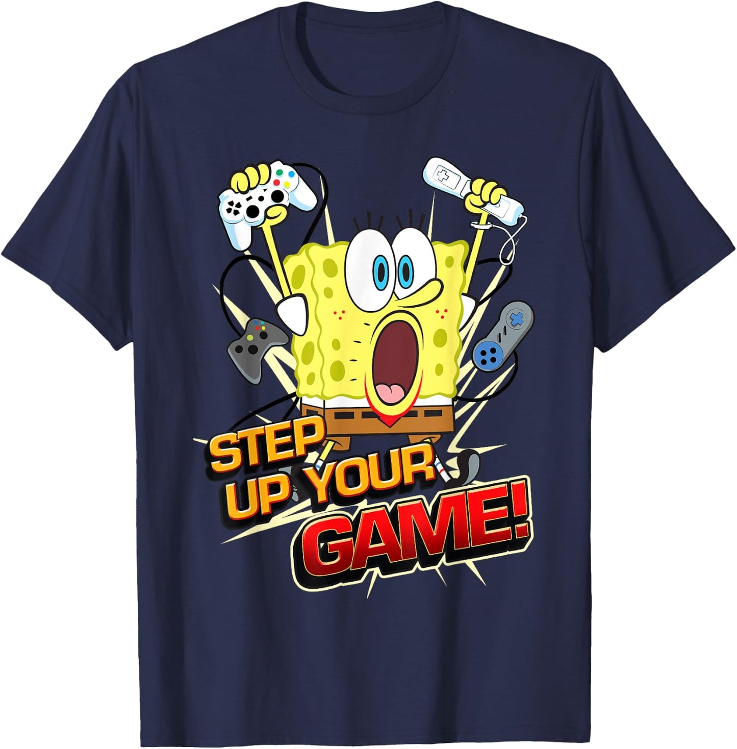 Spongebob SquarePants Step Up Your Game T-Shirt - T-Shirt | Navy