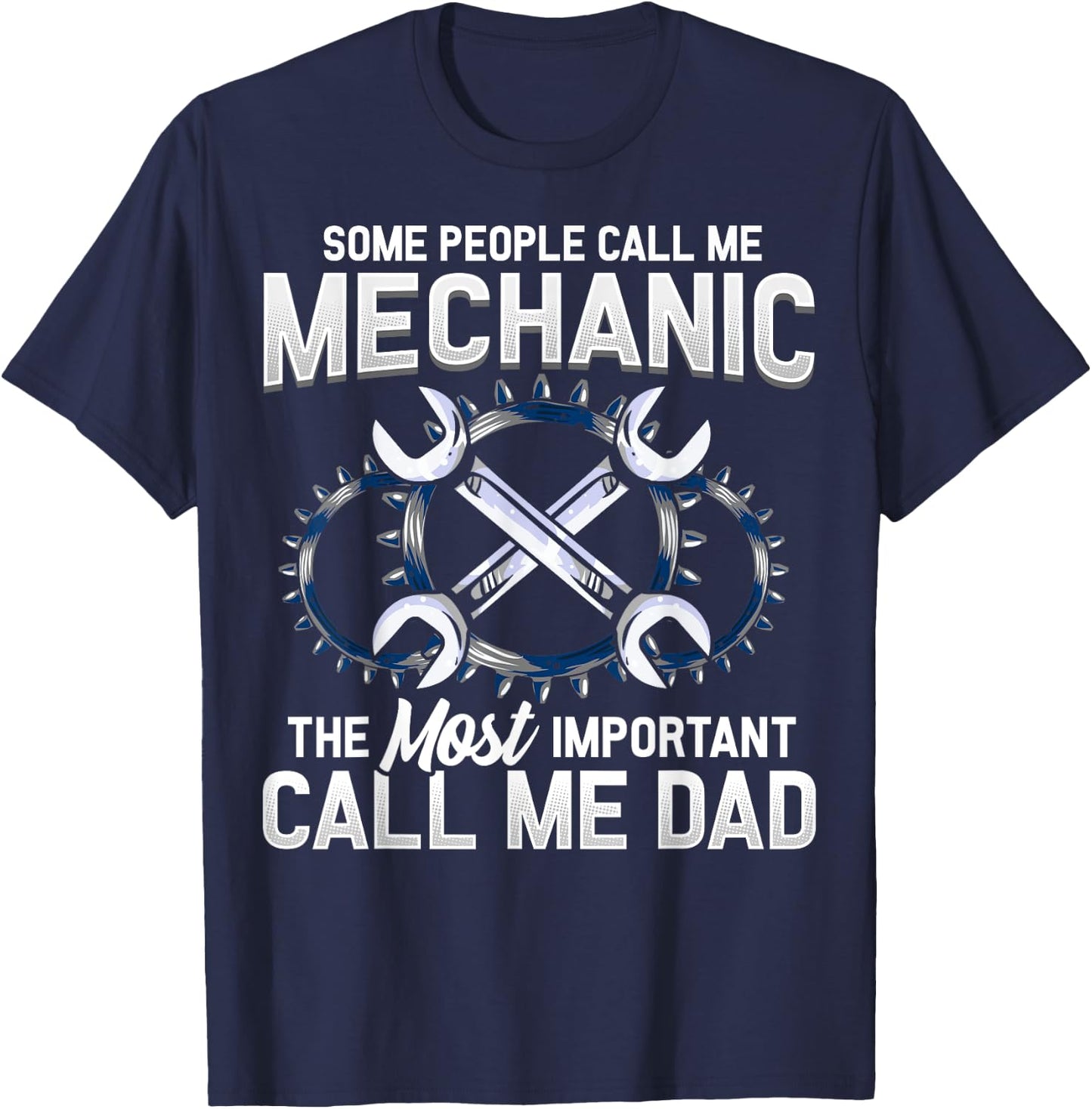 Styley Men's Mechanic Dad Novelty - Black, Small T-Shirt - T-Shirt | Navy