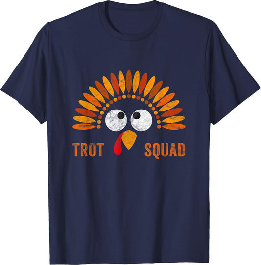 Funny Trot Squad Costume Thanksgiving Running Trukey Trot T-Shirt - T-Shirt | Navy