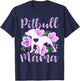 Pitbull Mama Purple Flowers Cute Pit Bull Pretty Mommy T-Shirt - T-Shirt | Navy