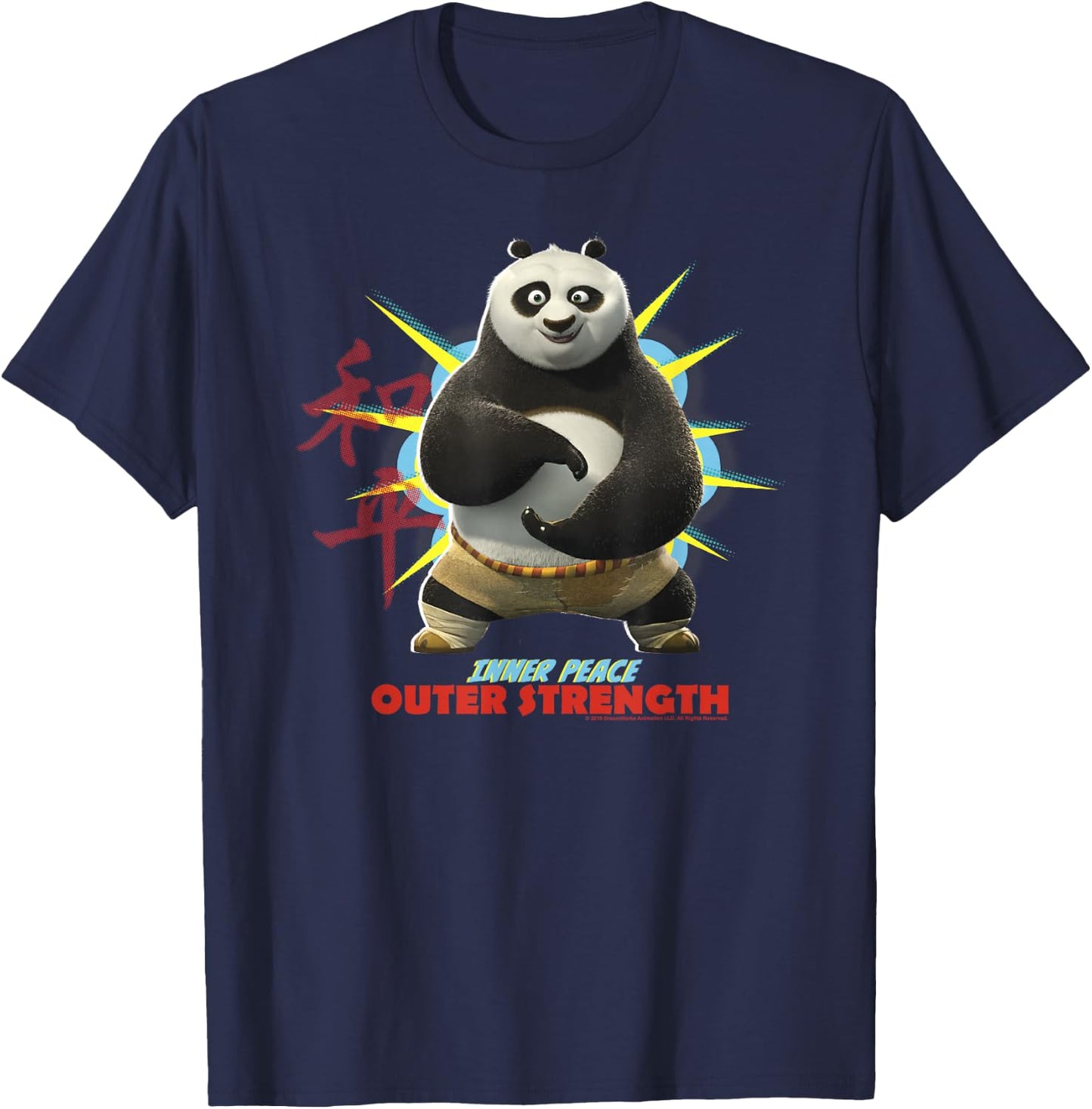Kung Fu Panda Po Inner Peace Out Strength Portrait T-Shirt - T-Shirt | Navy