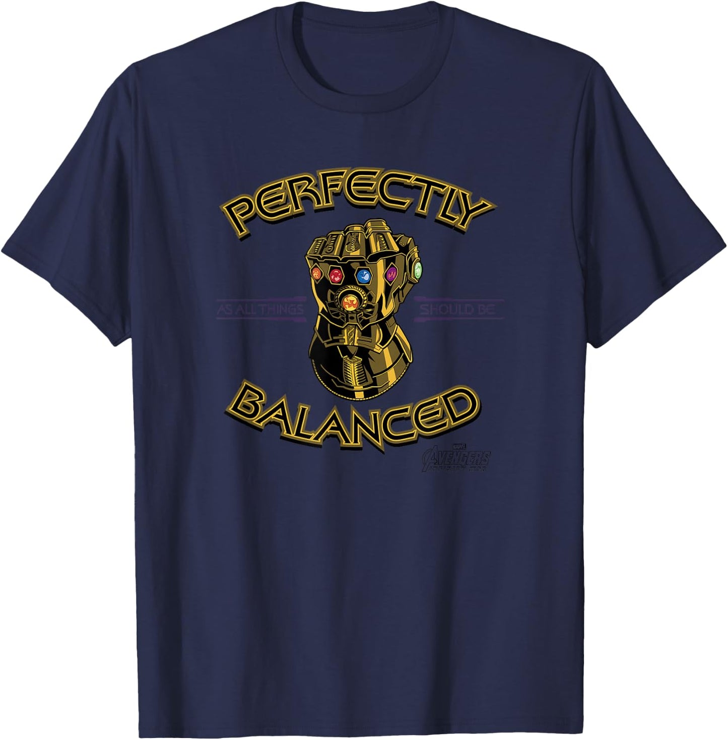 Marvel Avengers Infinity War Balanced Gauntlet T-Shirt - T-Shirt | Navy