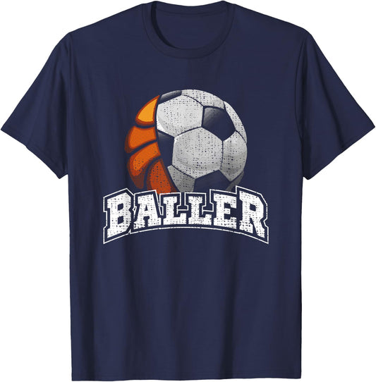 Basketball Soccer Funny T-Shirt - T-Shirt | Navy