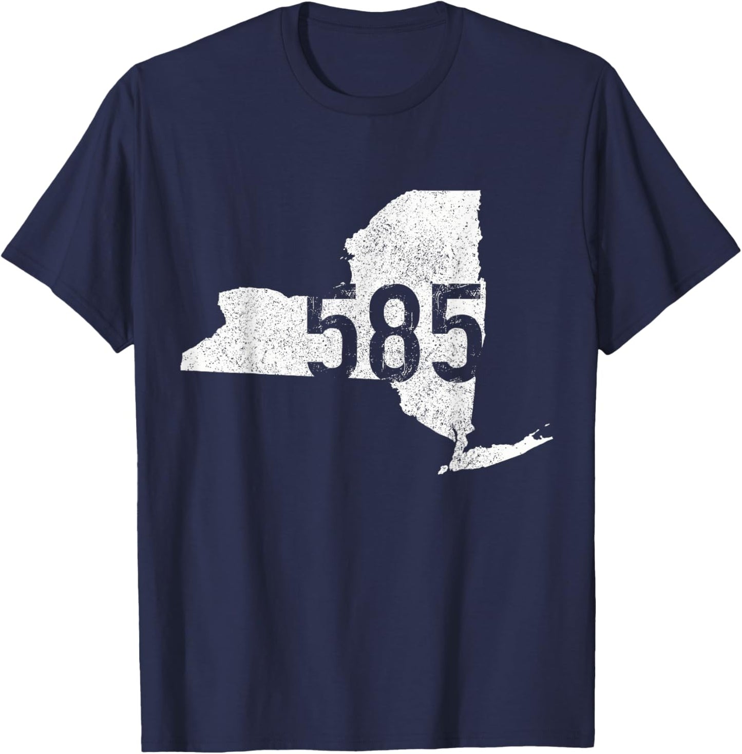 585 Area Code Rochester Livingston New York NY Pride T-Shirt - T-Shirt | Navy