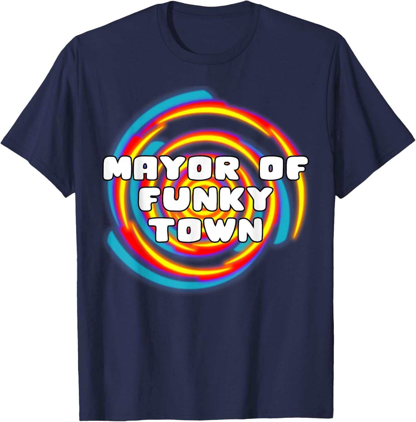 Mayor of Funky Town Vintage Disco 70s Retro Funk T-Shirt - T-Shirt | Navy