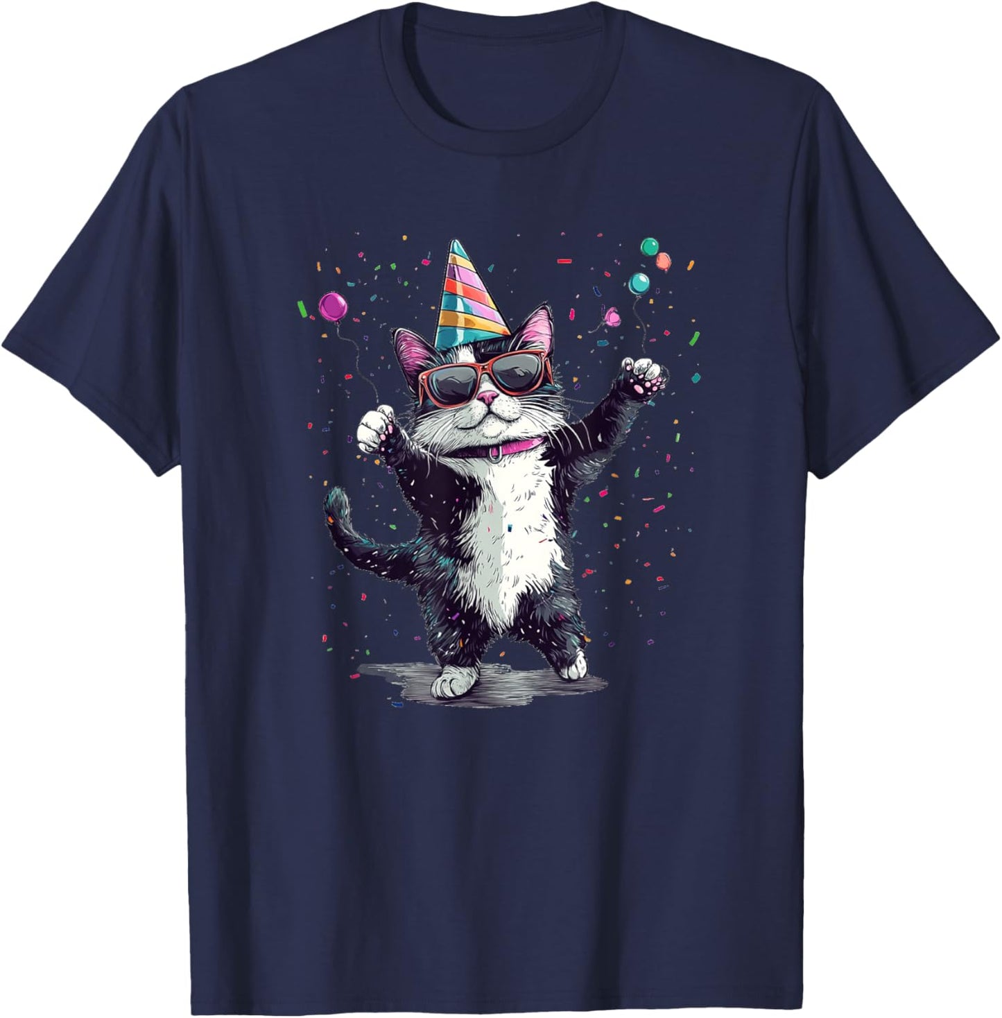 Paws hit the Dance Floor Costume with Party Hat T-Shirt - T-Shirt | Navy
