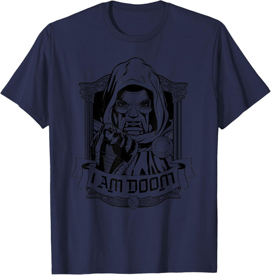 Marvel Super Villains Doctor Doom Portrait I Am Doom T-Shirt - T-Shirt | Navy