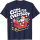 Cats For Everybody Christmas Cat Funny Xmas Women Santa T-Shirt - T-Shirt | Navy