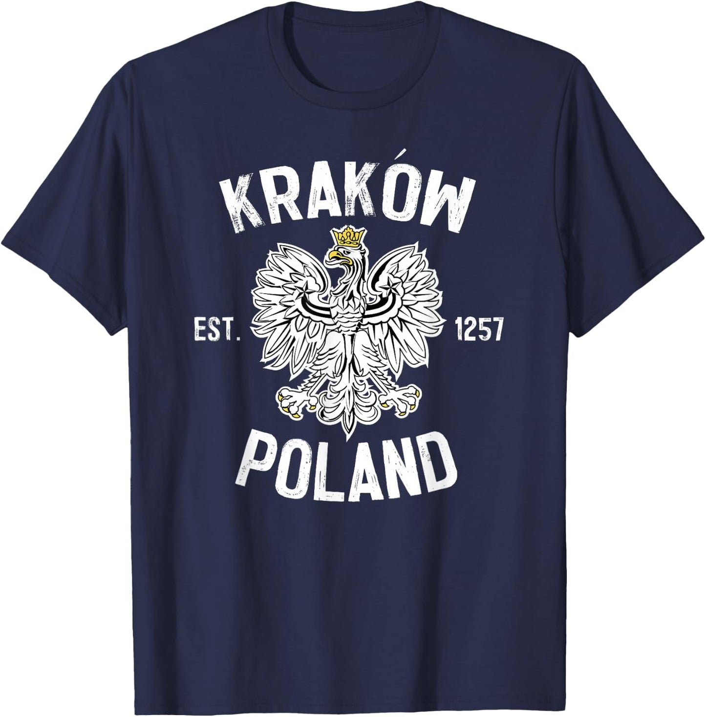 Krakow Poland Polish Eagle Polska T-Shirt - T-Shirt | Navy