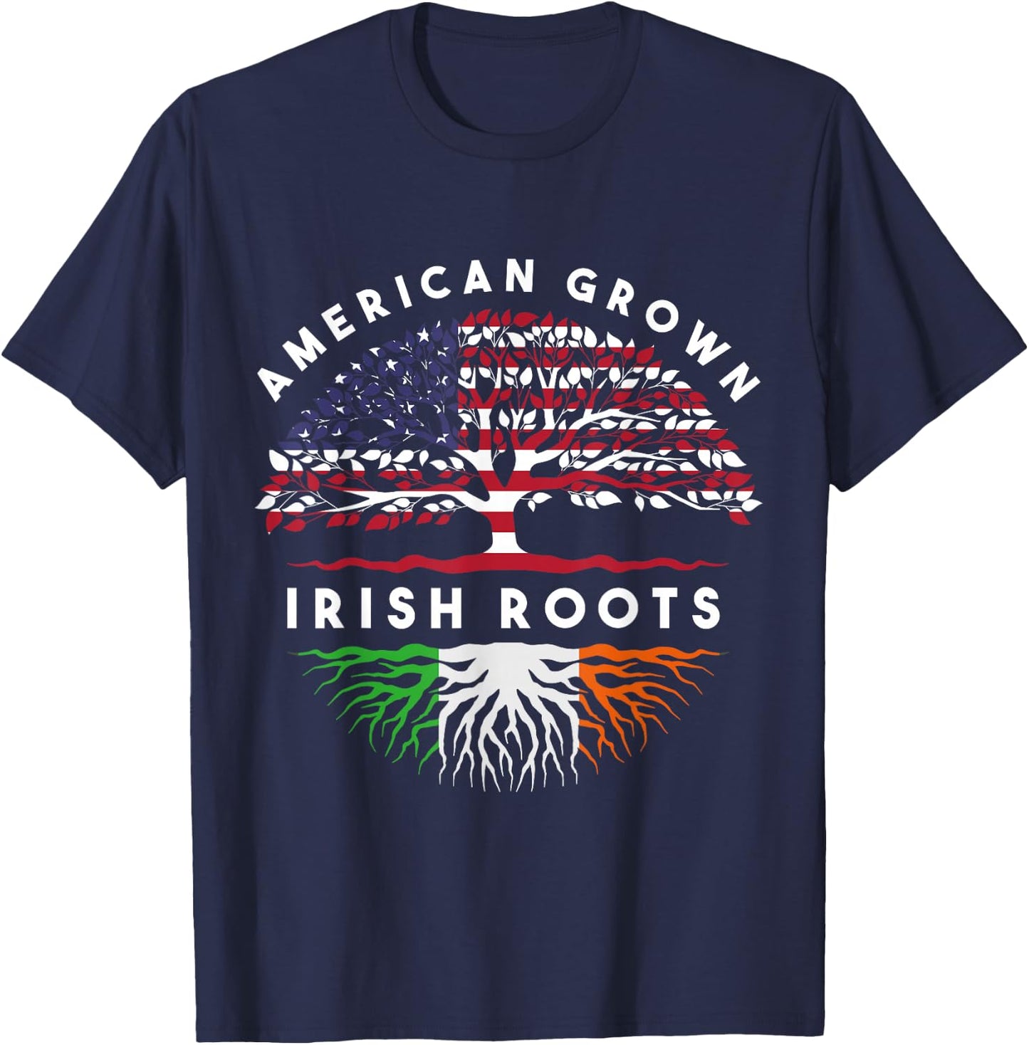 USA Pride Irish Roots Ireland T-Shirt - T-Shirt | Navy
