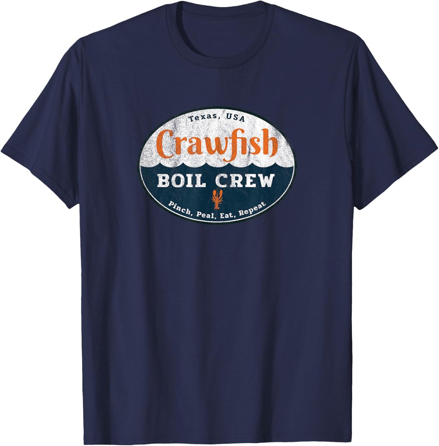 Crawfish Boil Crew Louisiana Retro Food Festival Crayfish T-Shirt - T-Shirt | Navy