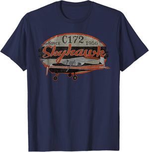 C-172 Skyhawk Vintage Retro C172 Airplane Flying Pilot T-Shirt - T-Shirt | Navy