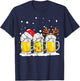 Beer Christmas Mug Santa Reinbeer Xmas Tree Lights Men Women T-Shirt - T-Shirt | Navy
