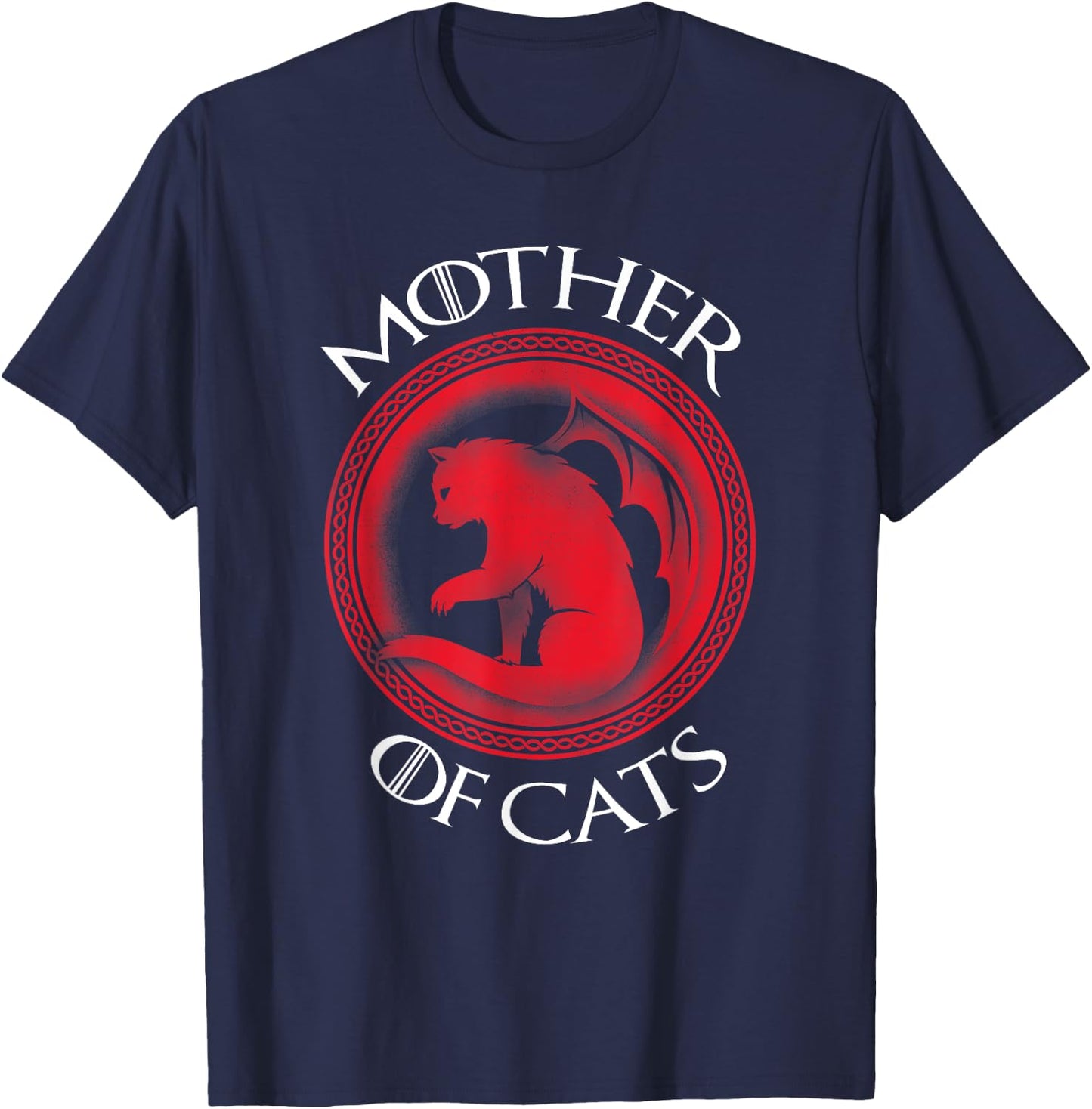 Cat Shirt Mother of Cats Cat Kitten Mom Lovers Gift T-Shirt - T-Shirt | Navy