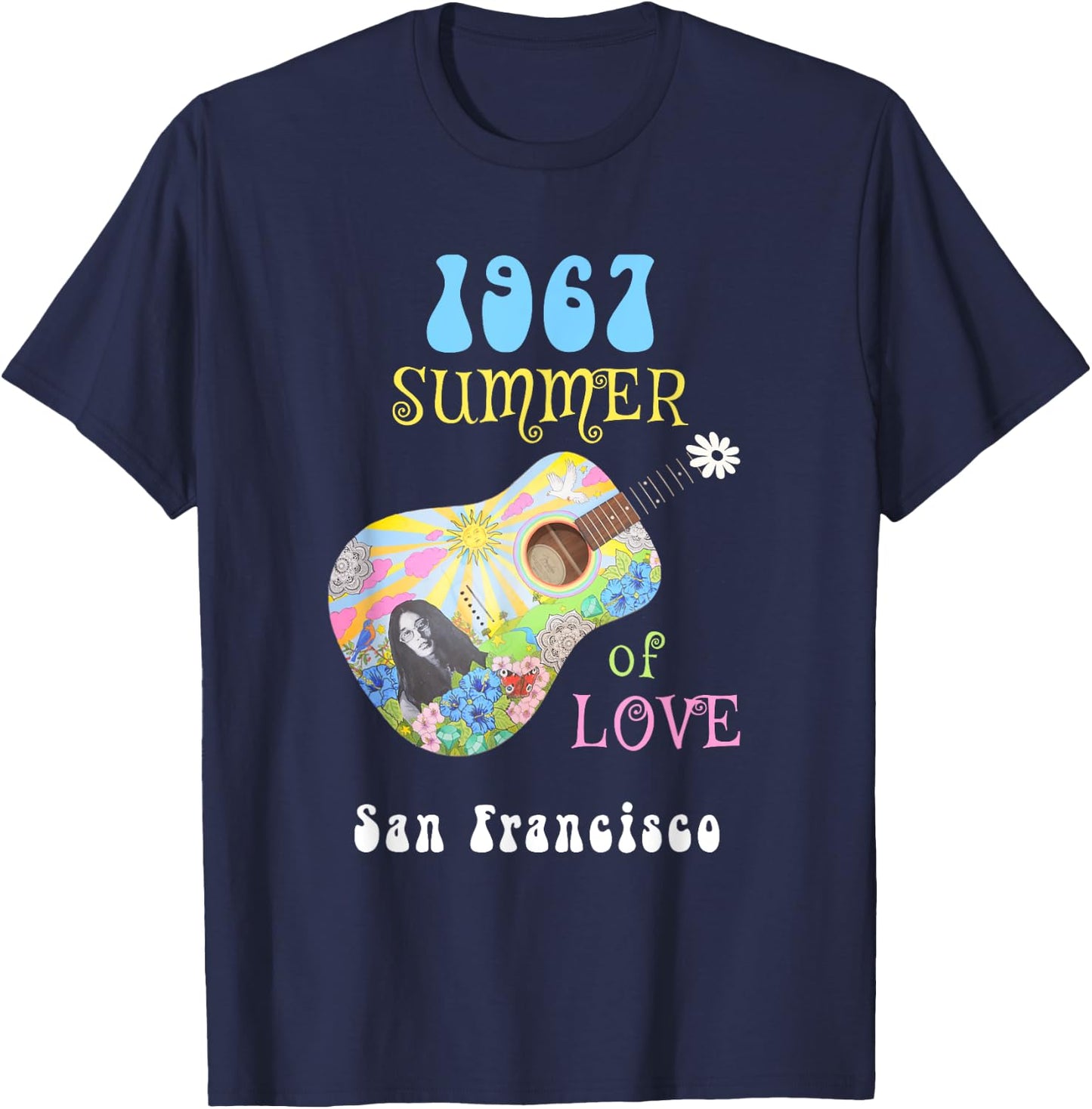 1967 Summer of Love San Francisco Hippie Men Women T-Shirt - T-Shirt | Navy