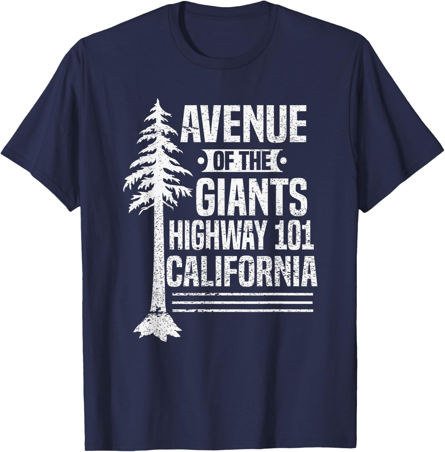 Redwood Avenue of the Giants Highway 101 California T-Shirt - T-Shirt | Navy