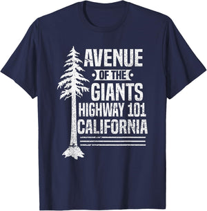 Redwood Avenue of the Giants Highway 101 California T-Shirt - T-Shirt | Navy