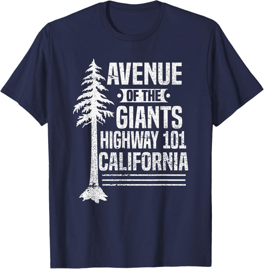 Redwood Avenue of the Giants Highway 101 California T-Shirt - T-Shirt | Navy