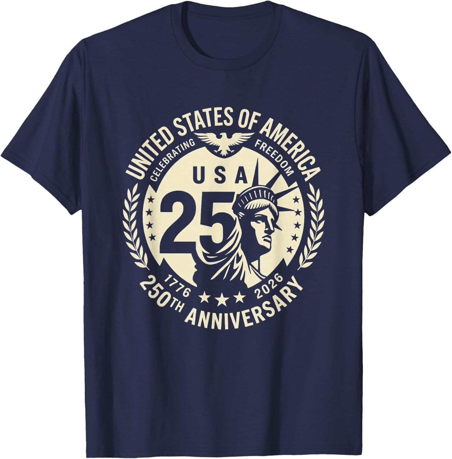 Patriotic 250 Years USA 250th Anniversary USA 4th of July T-Shirt - T-Shirt | Navy