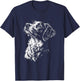 Brittany Dog Portrait Black and White T-Shirt - T-Shirt | Navy