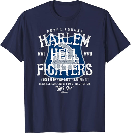 Harlem Hellfighters Vintage Black Military History WWI WWII T-Shirt - T-Shirt | Navy