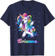 BRIANNA Name Personalized Custom Rainbow Unicorn Dabbing T-Shirt - T-Shirt | Navy