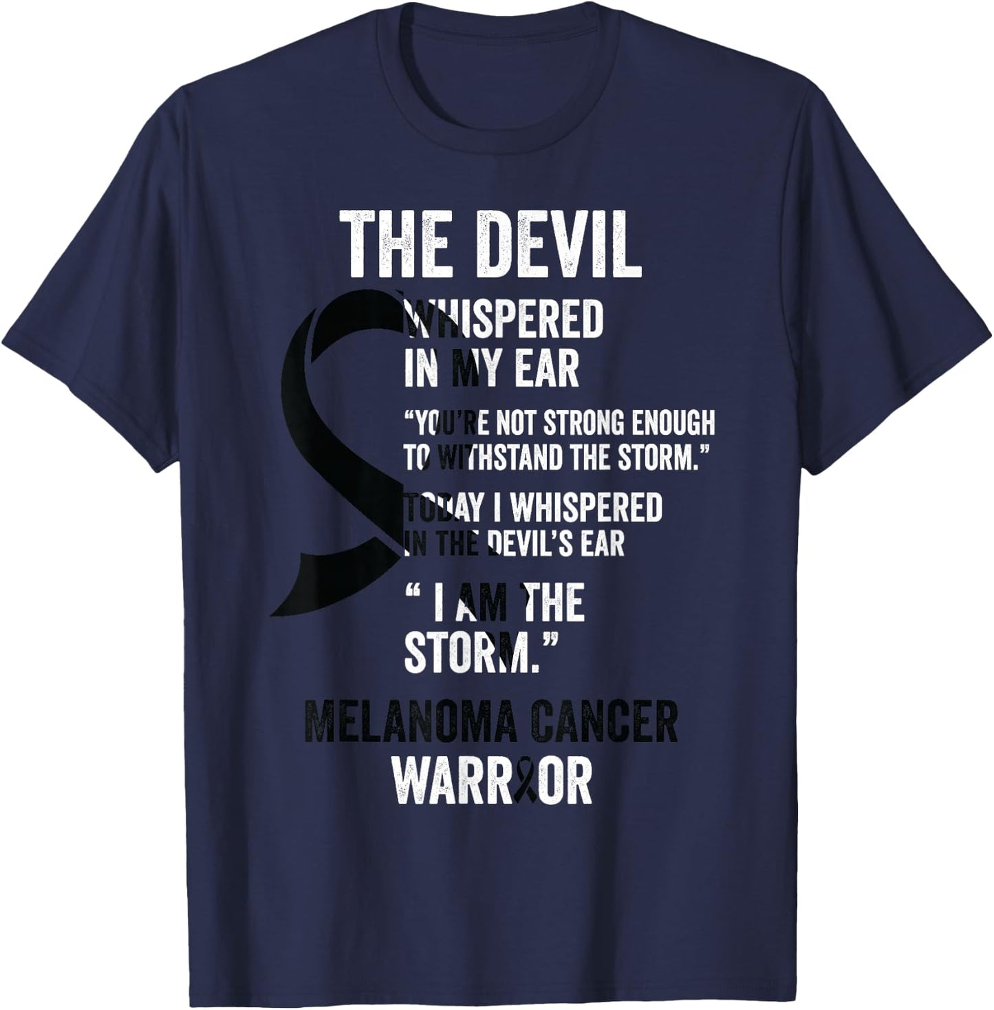The Devil- Melanoma Cancer Awareness Support Ribbon T-Shirt - T-Shirt | Navy
